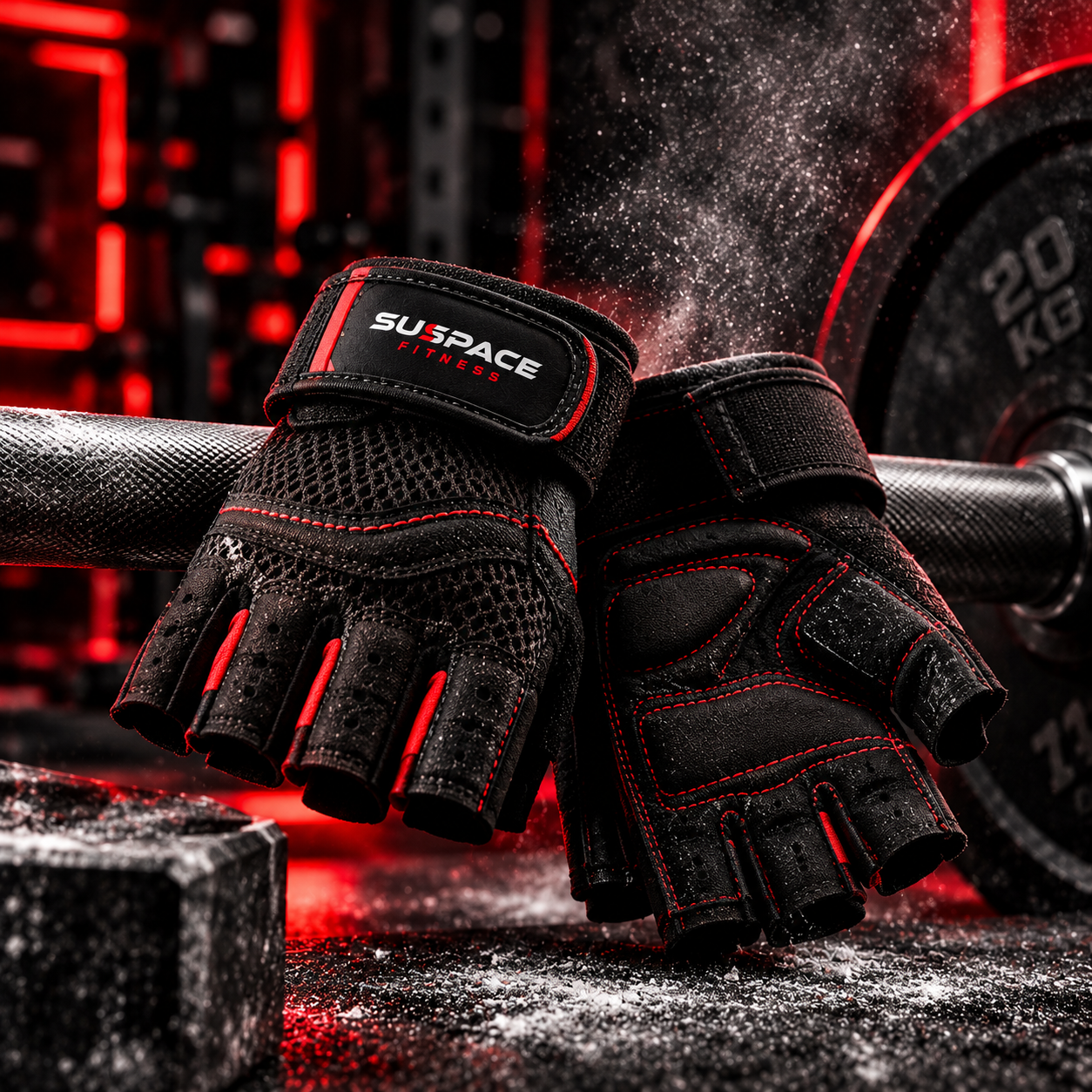 SuSpace Gym Gloves – Black & Red